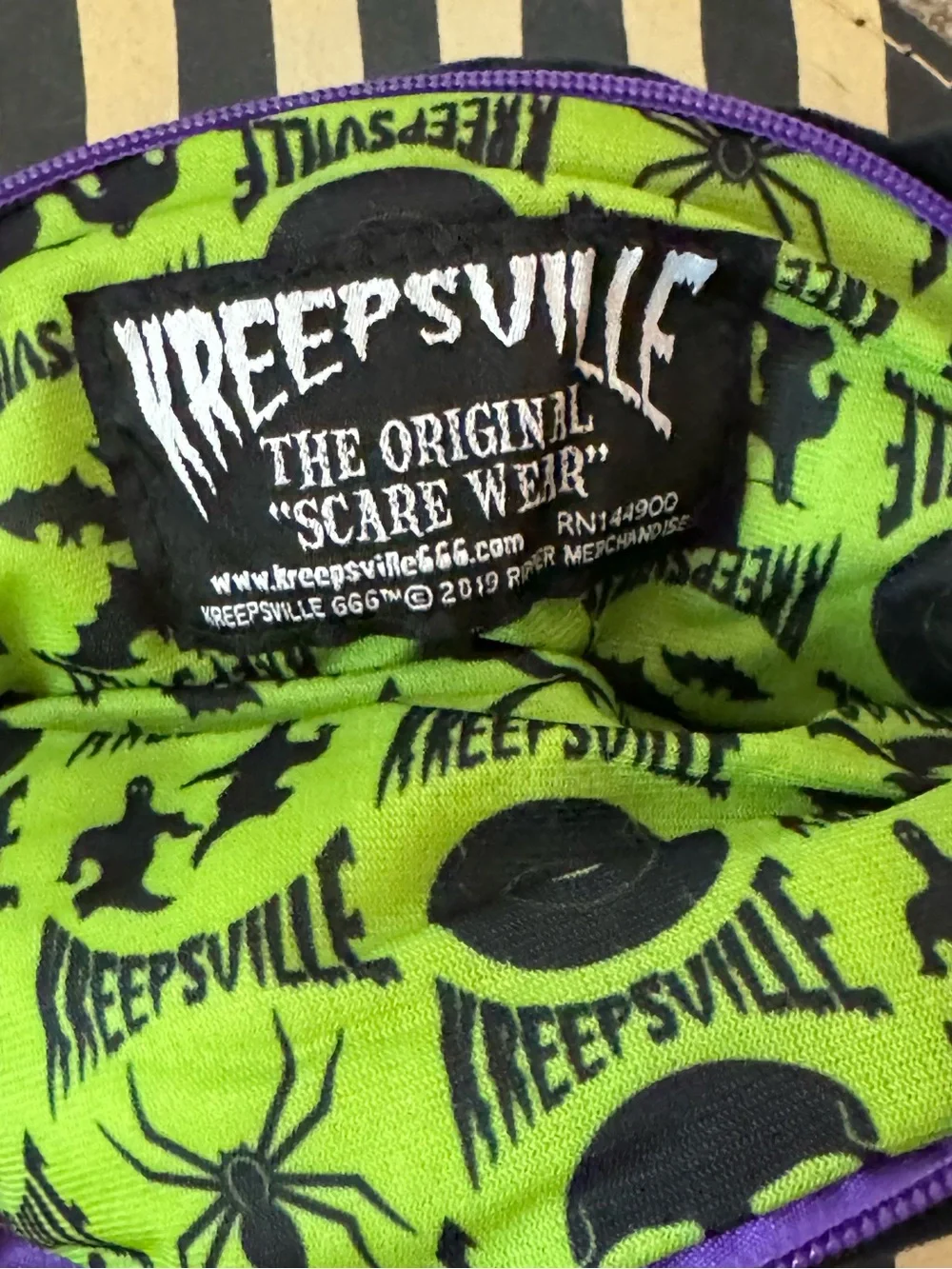 Kreepsville Kattitude Plush Black Cat Wristlet